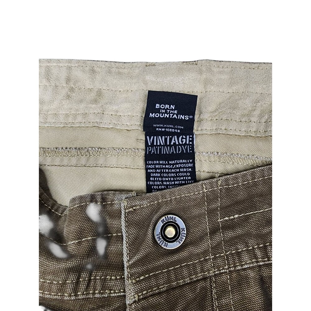 Kuhl The Law Men’s 40x32 Canvas Pants Vtg Patina Dye Brown Outdoor Trail Camp - Picture 6 of 11
